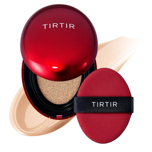 [*Mini Size*] TIRTIR Mask Fit Red Cushion Foundation | Full coverage, Weightless, Skin fit, Satin Glow Finish, Korean Makeup BB Foundation, beauty, Tattoo cover up, Buildable (#21N Ivory, 0.15 Fl Oz)