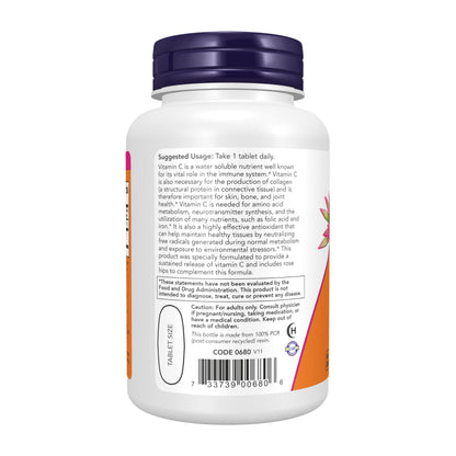 NOW Foods Supplements, Vitamin C-1,000 with Rose Hips, Sustained Release, Antioxidant Protection*, 250 Tablets