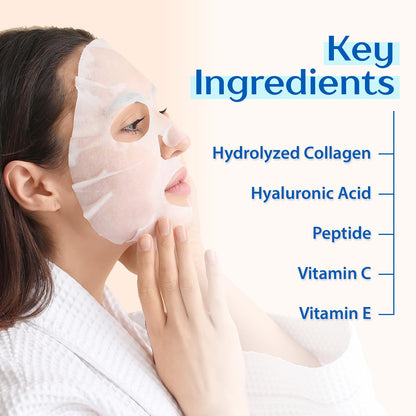 Ebanel Bundle of Gentle Exfoliating Face Scrub Peeling Gel 4.12 Oz, and 15 Pack Collagen Face Mask