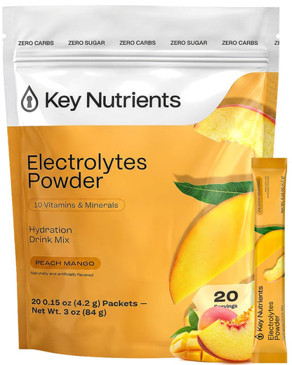 KEY NUTRIENTS Multivitamin Electrolyte Packets, No Sugar Variety Pack, 10Ct