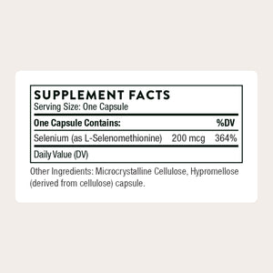THORNE - Selenium - 200 mcg Selenium Supplement for Antioxidant Support - Supports Thyroid Health, Immune Function & Healthy Aging - Third-Party Certified - Gluten, Dairy & Soy-Free - 60 Capsules THORNE buy supplements Au