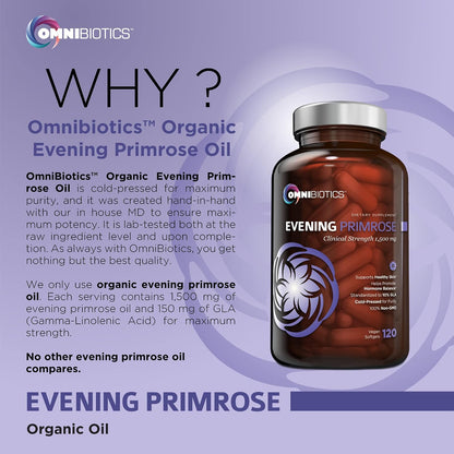 OmniBiotics The Female Health Care Package Organic Evening Primrose Oil + Myo-Inositol with D-Chiro-Inositol for Skin, Hair, & Hormone Support