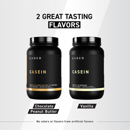 Kaged Premium Casein Protein Powder | Vanilla | Micellar Casein | Banned-Substance Free Supplement, Build Muscle, Recover Faster | Kasein | 28 Servings