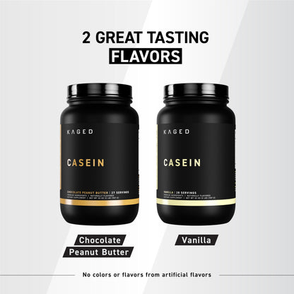 Kaged Premium Casein Protein Powder | Vanilla | Micellar Casein | Banned-Substance Free Supplement, Build Muscle, Recover Faster | Kasein | 28 Servings