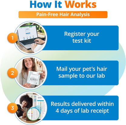 5Strands Pet Nutritional Imbalance & Food Intolerance & Environmental Sensitivity Test, At Home Hair Analysis for Dogs & Cats, Identify Nutrient Gaps & Dietary Stressors, Results in 4 Days