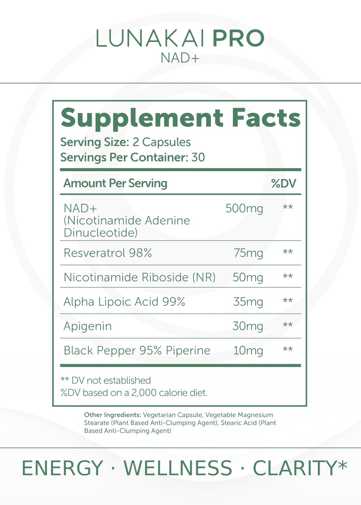 Suplement ​Lunakai USA Made Dual-Pathway NAD+ Formula with NR & Resveratrol – Natural NAD Supplement for Women & Men – Healthy Aging 7 - VelvetGlow USA
