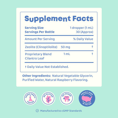 JoySpring DetoxZee Cilantro & Zeolite Drops for Kids | Liquid Zeolite Clinoptilolite with Cilantro Extract | Gentle Daily Wellness Support