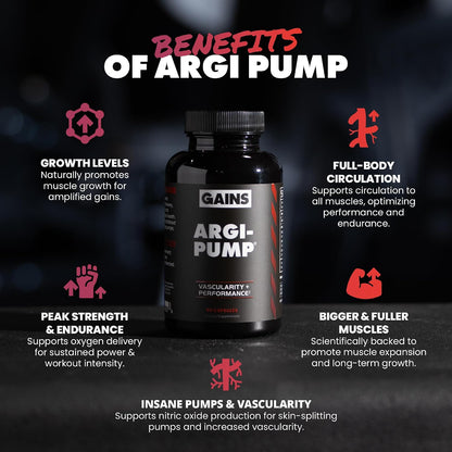 Gains in Bulk L-Arginine Amino Acid Supplement, 90 Capsules