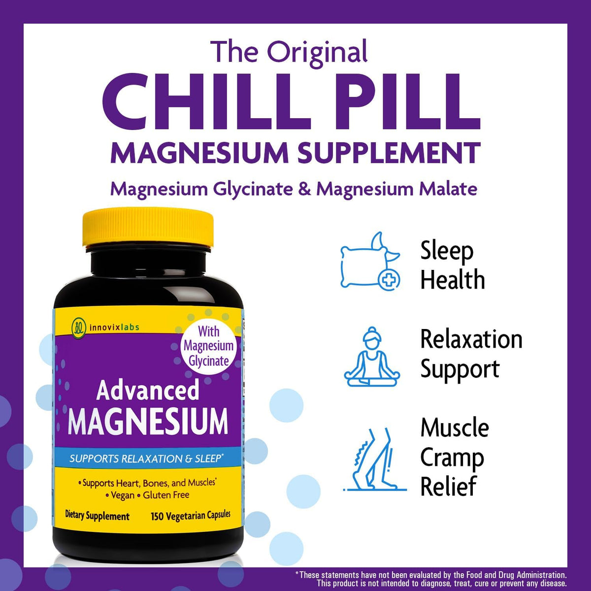 InnovixLabs Choline & Magnesium Bundle Choline Bitartrate 550mg (100 Capsules) Advanced Magnesium (150 Capsules). Supports Memory, Mood, Brain Health & Boost Cognitive.*