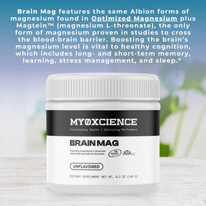 MYOXCIENCE Brain Mag | Magnesium L-Threonate Magtein & Magnesium Glycinate Powder (Unflavored) (60 Servings) MYOXCIENCE buy supplements Au