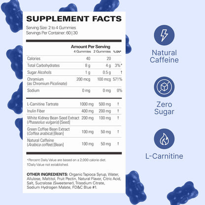 EHP Labs OxyShred Pre Workout Energy Gummies, Strawberry, 60 Servings | 100mg Natural Caffeine, 1000mg L-Carnitine, Vegan & Halal Friendly, No Artificial Colors, Zero Aspartame, HPLC Tested