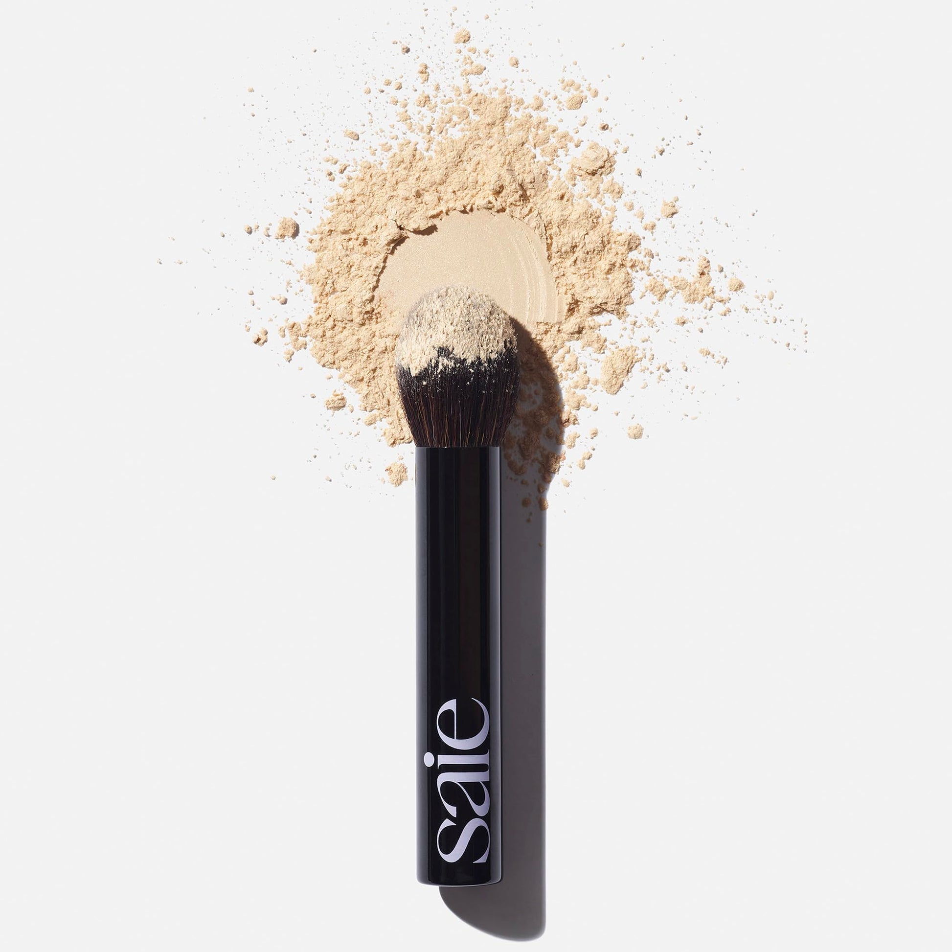 Saie Face Powder Duo, Medium - The Fluffy Brush, Soft, Multi-Use Targeted Powder Brush With Tapered Tip & Airset Radiant Loose Setting Powder, Translucent Medium (0.14 oz) - Vegan, Cruelty-Fee SaieBuy Supplements Australia