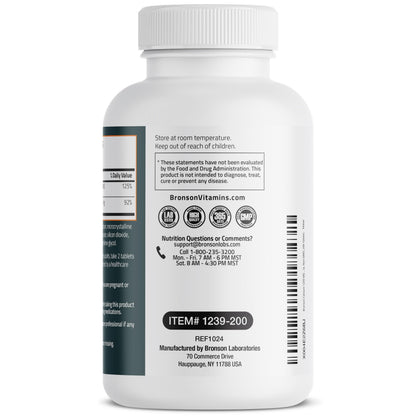Bronson Calcium 1200 mg + Vitamin D3 1000 IU for Bone Health, 120 Tablets | High Potency Formula, Non-GMO, Gluten-Free & Soy-Free