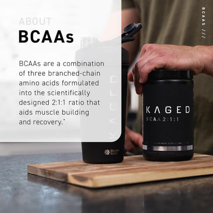 Kaged BCAA and L-Glutamine Powder Bundle – Vegan, Unflavored, Muscle Recovery Support