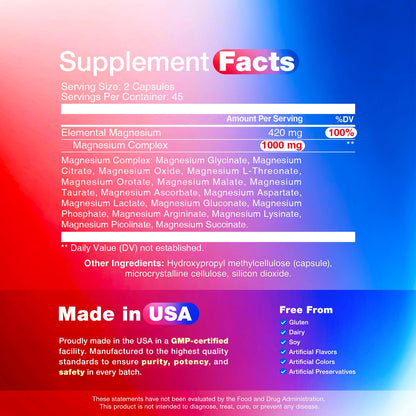 16 in 1 Magnesium Complex, 1000mg Magnesium Complex Supplement for Women with Magnesium Glycinate, Citrate, Orotate, L-Threonate, Malate, Third-Party Tested, Easy-Swallow Vegan Capsules PeakVigor buy supplements Au