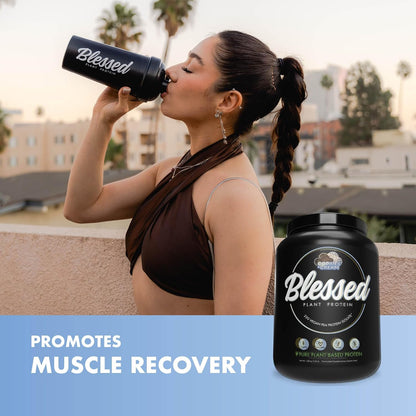 BLESSED Vegan Protein Powder - Plant Based Protein Powder Meal Replacement Protein Shake, 23g of Pea Protein Powder, Dairy Free, Gluten Free, Soy Free, No Sugar Added, 30 Servings (Cookies & Cream)