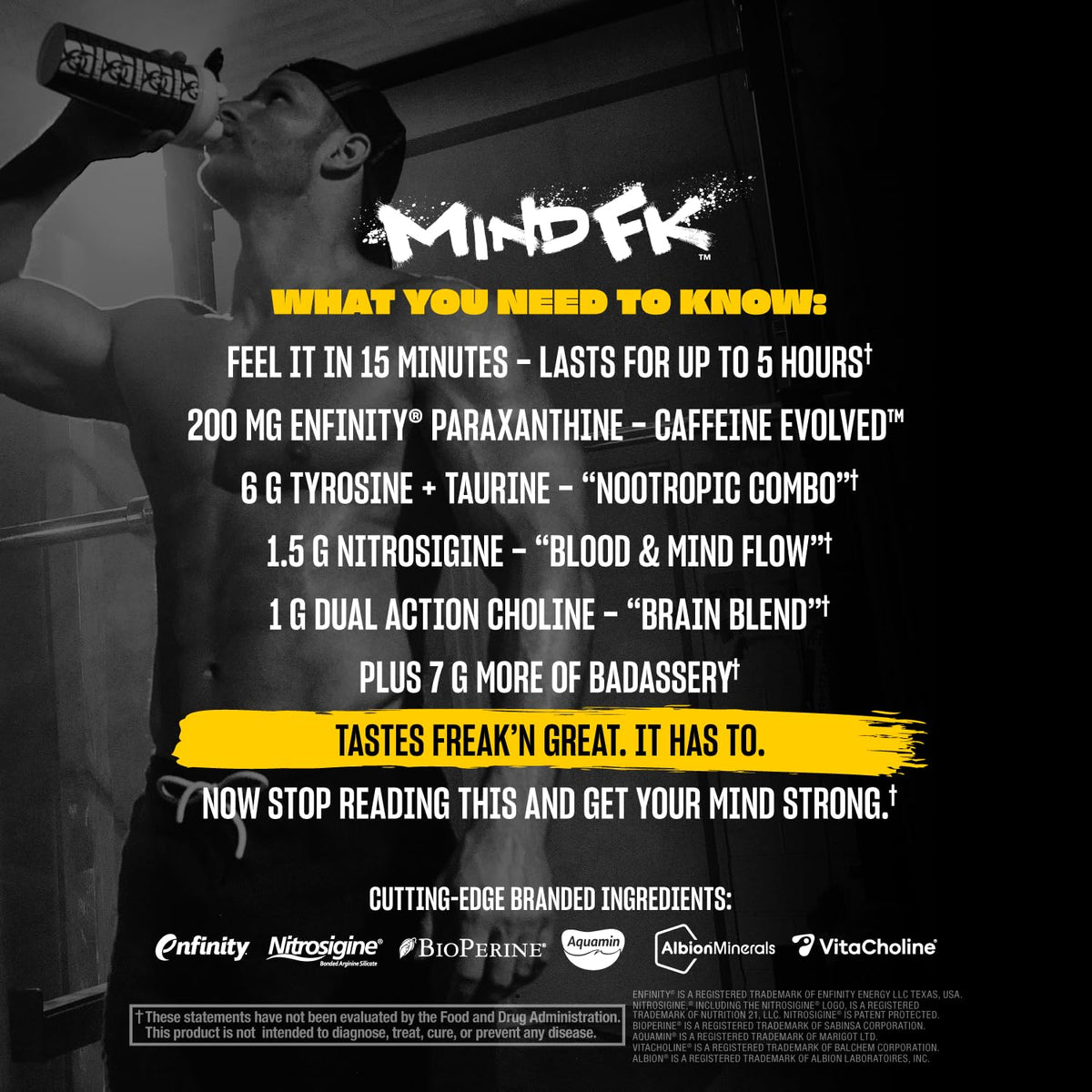Mutant Mind FK - Epic Nootropic Pre-Workout - Brain Supplement for Mental Focus - 20 Serve - Blue Raspberry - 460g