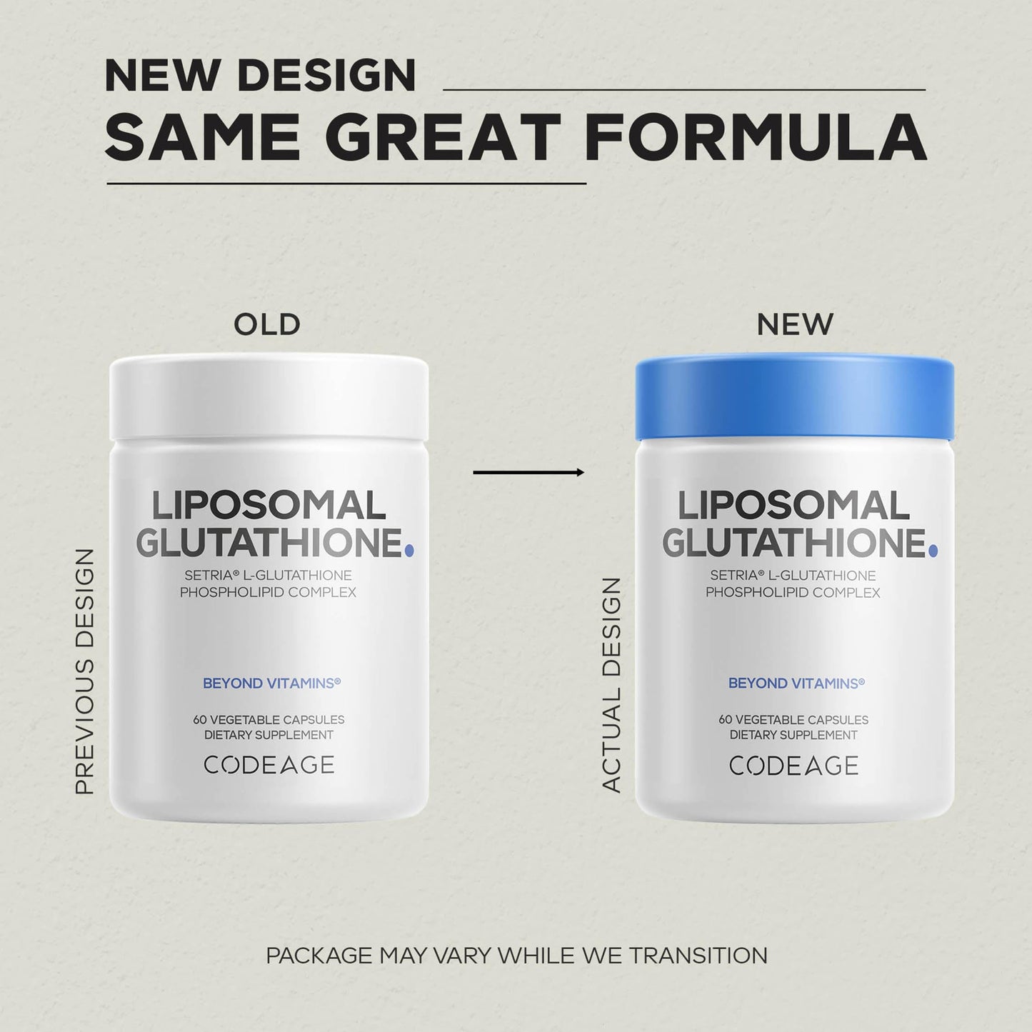 Codeage Liposomal Glutathione Supplement - Pure Reduced Setria L-Glutathione, Liposomal Delivery, Phospholipid Complex - Encapsulated Glutathione Powder Pills - Vegan, Non-GMO - 60 Capsules CodeageBuy Supplements Australia