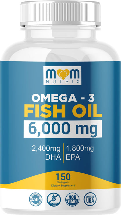 Omega 3 Fish Oil with Maximum EPA DHA - Supports Brain, Liver, Heart & Immunity - Made in The USA - 150 Softgels MOM NUTRIXBuy Supplements Australia