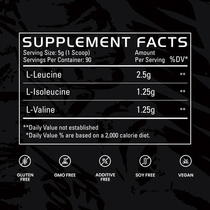 Gains in Bulk BCAA Powder, Amino Acids, Unflavored, 30 Servings