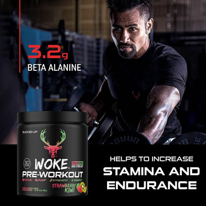 Bucked Up - Woke - HIGH STIM Pre Workout - Best Tasting - Focus Nootropic, Pump, Strength and Growth, 30 Servings (Rocket Pop)