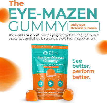 The Eye-Mazen Gummy Eye Vitamins for Vision and Eye Health - Lutein and Zeaxanthin Supplements for Eyes with Omega 3 & Vitamin A - Eye Supplements for Adults, Kids & Seniors