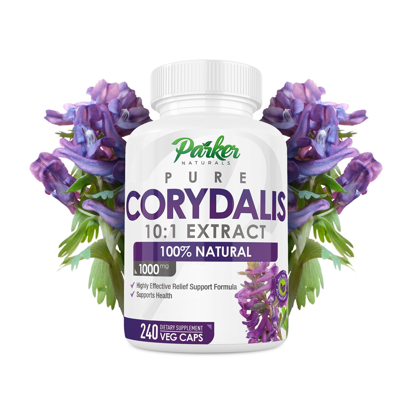 Parker Naturals Pure Corydalis Root Extract Capsule - 1000mg Strength, 10:1 Corydalis Yanhusuo Extract, Natural Relief, Long Lasting, 100% Vegetarian, 120 Servings, 240 Count Parker NaturalsBuy Supplements Australia