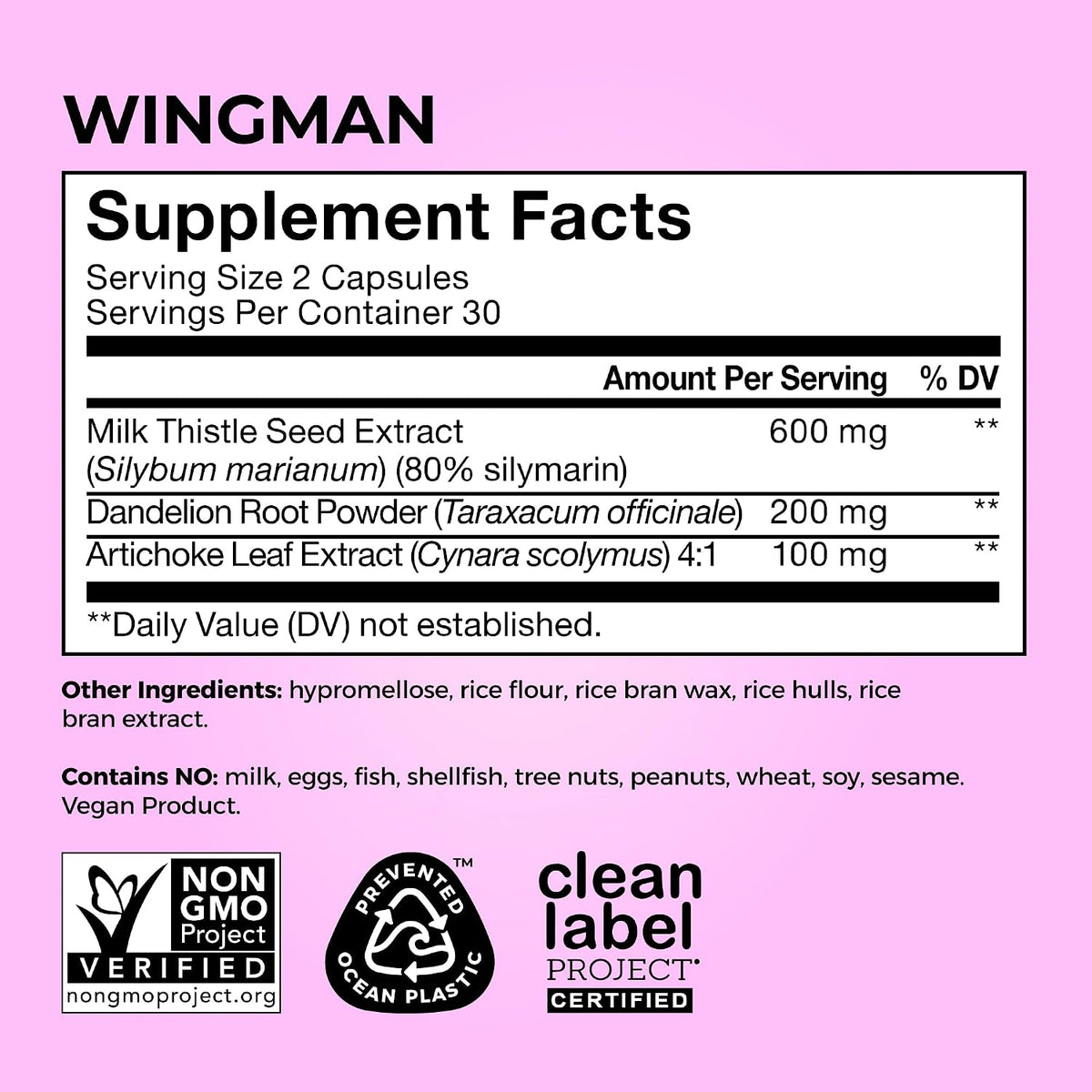 HUM Wing Man Liver Support Supplement Milk Thistle Dandelion Root, 60 Count