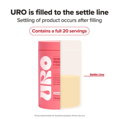 URO Women’s Probiotic + Collagen Peptides Powder – Vaginal, Skin & Gut Health In One Daily Scoop – With Hydrolyzed Collagen Peptides, Probiotic Blend, and XOS Prebiotics – 20 servings