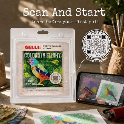 Gelli Arts Gel Printing Plate – Reusable Gel Printing Plate, Printmaking Supplies, Monoprinting at Home, Arts and Crafts – Easy Cleaning & Storage – Made in the USA – 6" x 6" – Blush Bloom