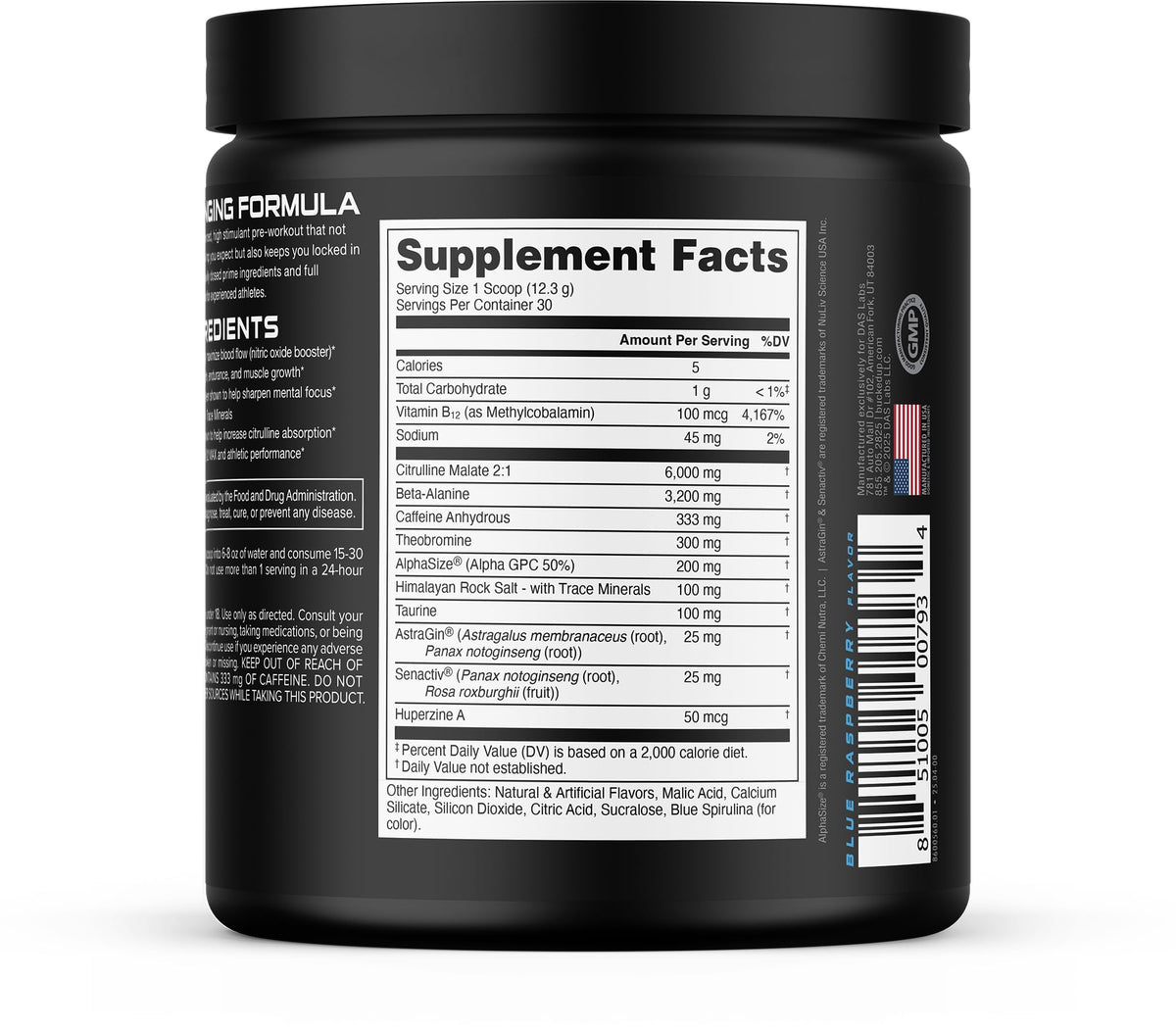 Bucked Up - Woke - HIGH STIM Pre Workout - Best Tasting - Focus Nootropic, Pump, Strength and Growth, 30 Servings (Rocket Pop)