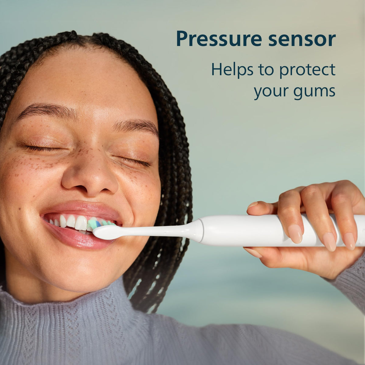 Suplement ​Philips Sonicare 4100 Series Electric Toothbrush - Sonic Toothbrush with Advanced Sonic Technology, Pressure Sensor, Two Intensity Settings, VelvetGlow USA