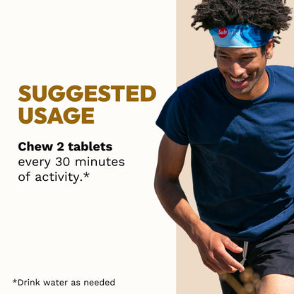 SaltStick Electrolyte FastChews Chewable Tablets, Lemon Lime, 120 count, 12 packets of 10 tablets each