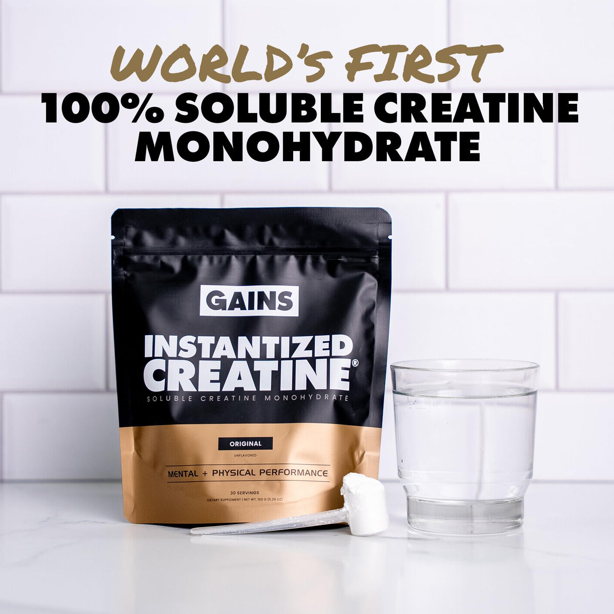 Gains in Bulk Instantized Creatine Monohydrate, Unflavored, 100 Servings