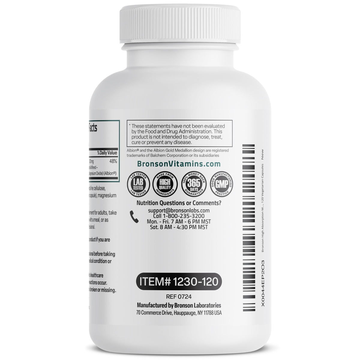 Bronson Magnesium Glycinate 200 MG Chelated High Absorption, 60 Capsules | Stress Relief, Sleep, Heart Health, Nerves, Muscles, and Metabolism Support, Vegetarian, Non-GMO, Gluten Free, Soy Free