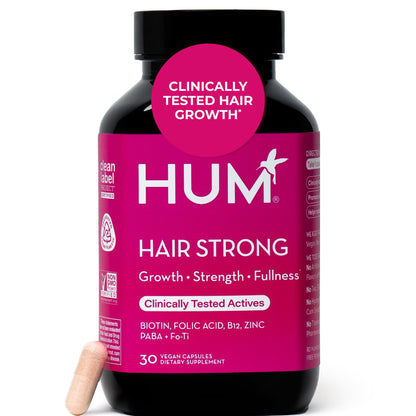 HUM Hair Strong Strawberry Gummies, Hair Growth Support, 60 Count