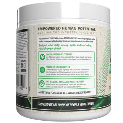 EHP Labs OxyGreens Super Greens Powder with Spirulina & Chlorella, Prebiotic Fiber, Probiotics & Digestive Enzymes – Antioxidant Green Superfood Supplement - 15 Serves (Pineapple)