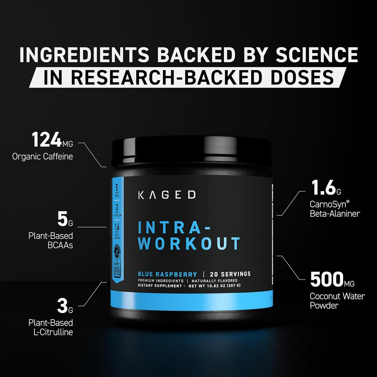 Kaged Creatine Monohydrate, Glutamine & Intra Workout Bundle | Pre, Intra, & Post Workout Supplement Kit | Muscle Recovery and Growth