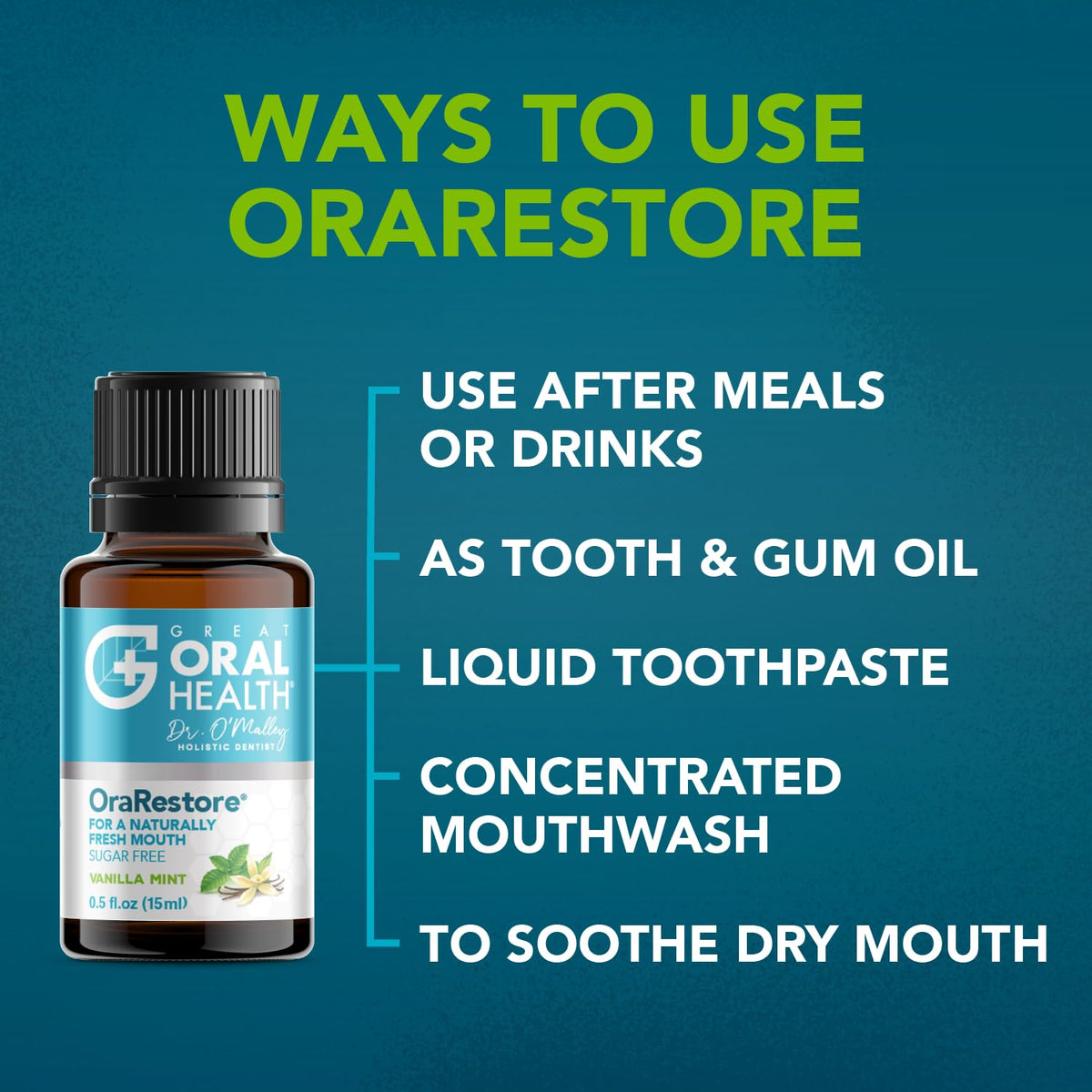 Suplement ​OraRestore Bad Breath Treatment for Adults Halitosis: Dentist Formulated Oral Rinse Concentrate Tooth Oil Liquid Toothpaste, Fresh Breath Mouthwash for Dry Mouth - VelvetGlow USA