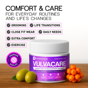 Pharmapulse Vaginal Moisturizer, Vulva Balm Cream, Intimate Skin Care, Menopause Support - Relieves Dryness, Itching, Burning, Redness, Chafing, Odor, Irritation - Estrogen Free 2oz Pharmapulse buy supplements Au