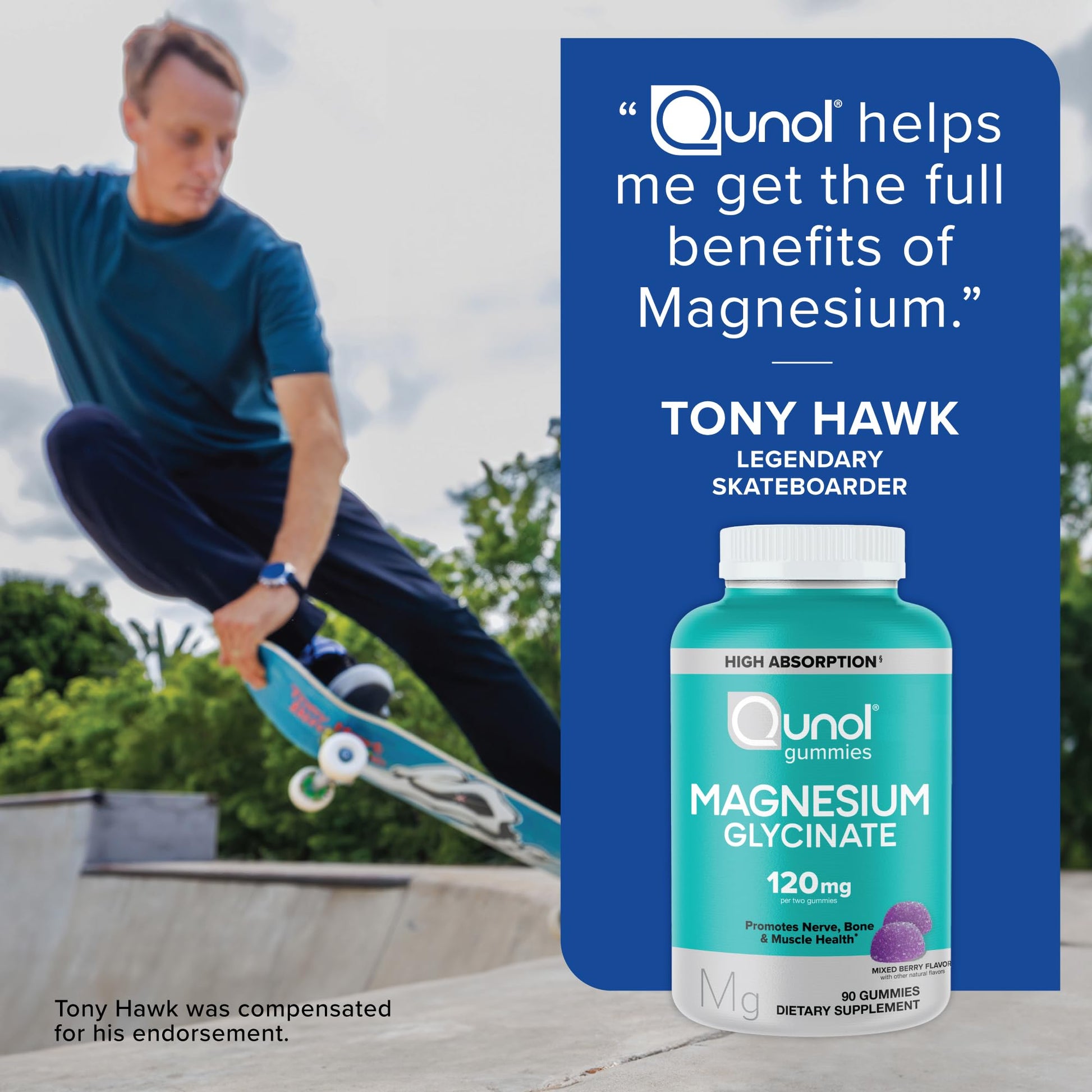 Qunol Magnesium Glycinate Gummies, 120mg of Magnesium Glycinate, High Absorption, Mixed Berry, 90 Count (Pack of 1) QunolBuy Supplements Australia