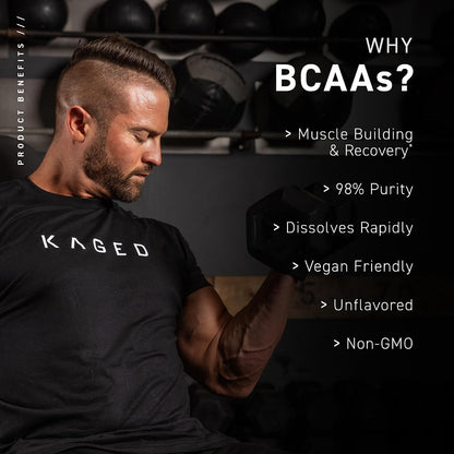 Kaged BCAA and L-Glutamine Powder Bundle – Vegan, Unflavored, Muscle Recovery Support