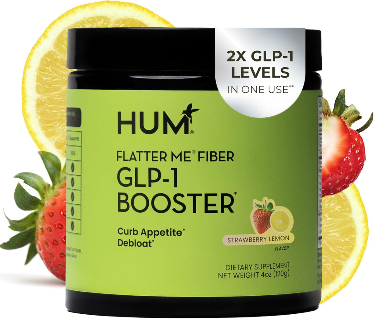 HUM Nutrition Flatter Me Fiber + Dream Team Magnesium Powder Bundle – Digestive Support Fiber & Magnesium Bisglycinate Drink Mix with L-Theanine & Tart Cherry, Cherry Lemon, 2-Product Wellness Routine