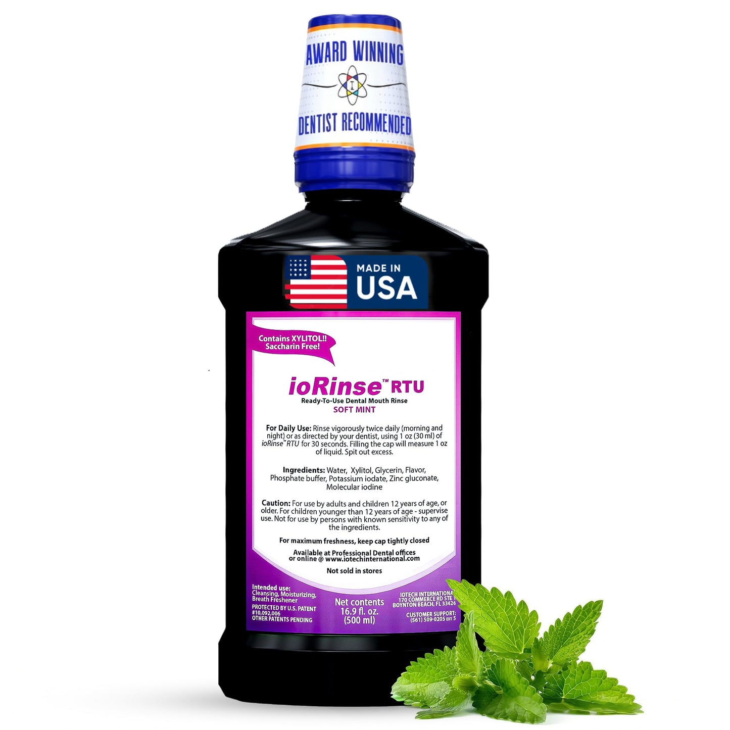 Recommended by 1,000s of Dental Professionals Because it Simply Works Better. Professional Strength ioRinse RTU. Powerful, Long-Lasting, Breath freshening that You Can Trust. Soft Mint 16.9 oz