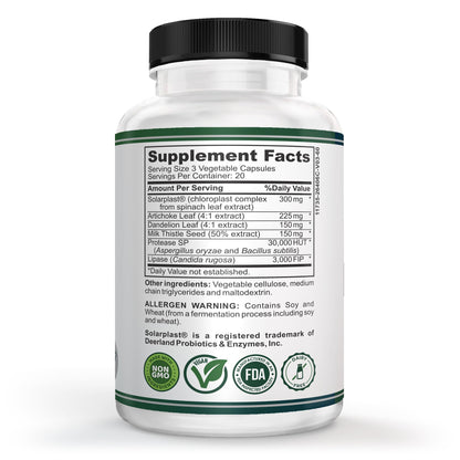 VESALIX Liver Support | 6-in-1 Liver & Digestive Support Formula | Solarplast®, Milk Thistle, Artichoke & Dandelion | Third-Party Tested