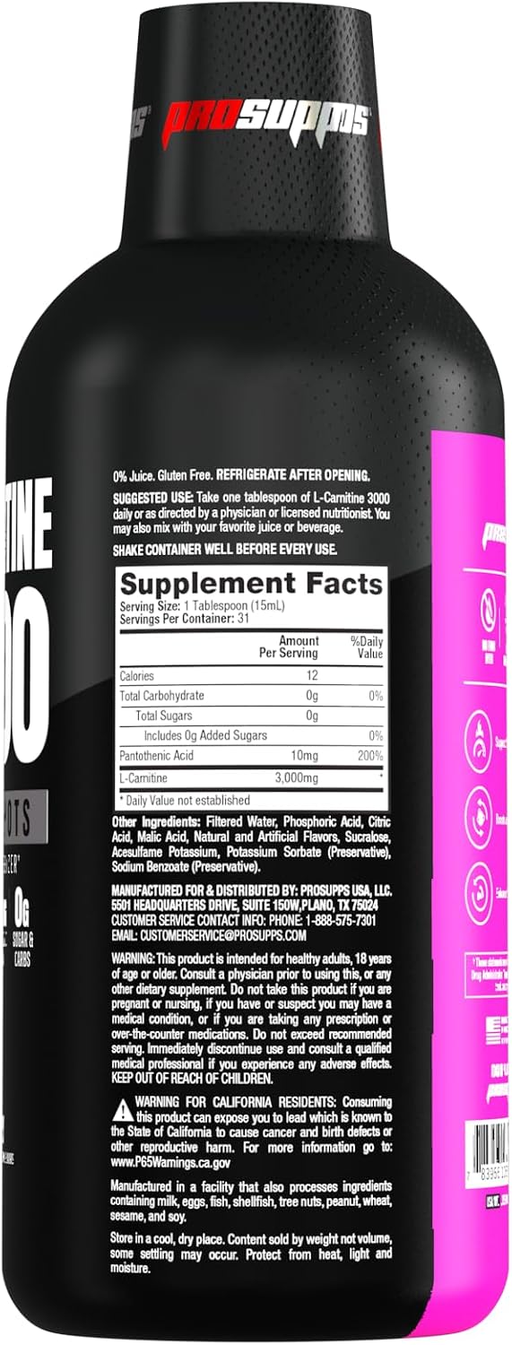 ProSupps L-Carnitine 3000 Stimulant Free Liquid Shots (31 Servings, Berry) and Mr. Hyde Signature Series Pre-Workout Energy Powdered Drink (30 Servings, Blue Razz) Bundle