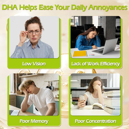 OMOGS Algae DHA - 600 mg Omega-3 DHA Softgels, with Phosphatidylserine & Walnut Oil, Supports Healthy Brain Function, Vision, Eye & Memory, Gluten Free, Non-GMO, 90 Softgels