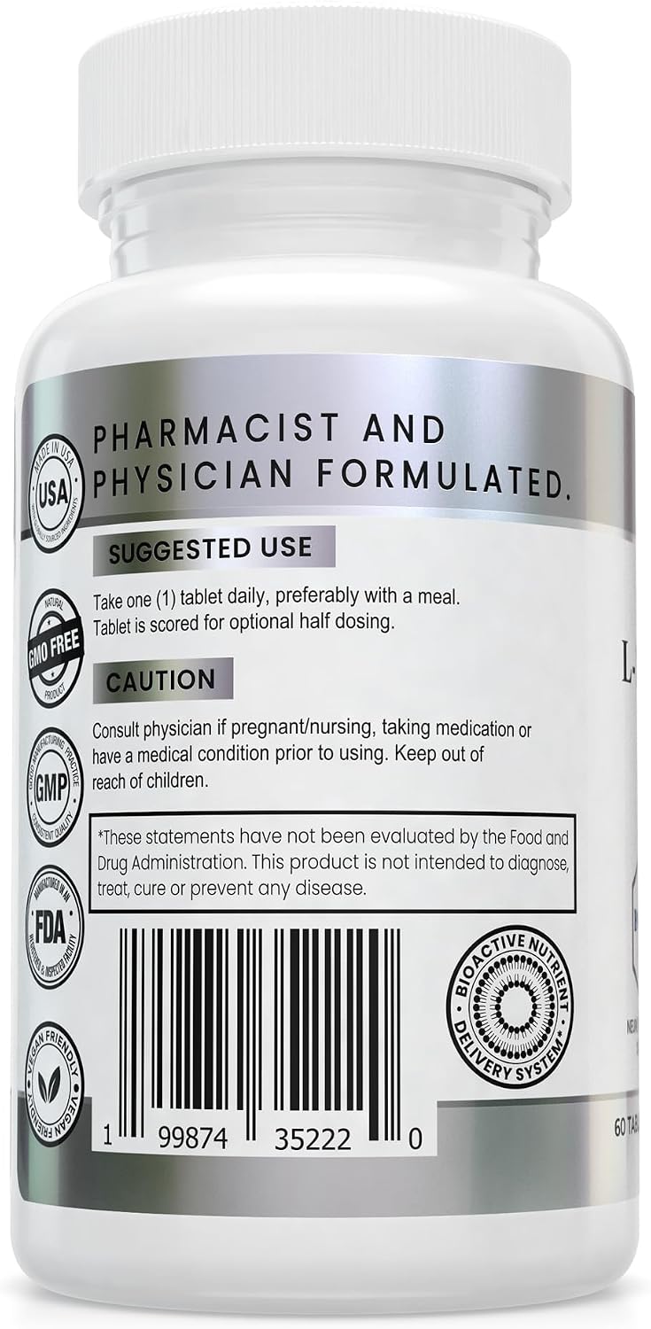 L-Methylfolate 15 mg Liposomal Matrix - Active 5-MTHF with Methylcobalamin (B12), B9, Omega 3, D3 + K2 - Methyl Folate Supplement Supports Mood, Methylation, Cognition, Vegan, 60 Tablets/Servings