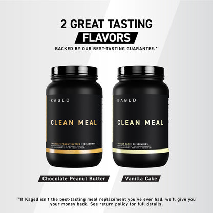 Kaged Clean Meal Powder | Chocolate Peanut Butter | Meal Replacement Shake | Whey Protein Isolate | Clean Carbs, MCT Oil Fats, Organic Vitamins and Minerals | Supplements for Men & Women | 20 Servings