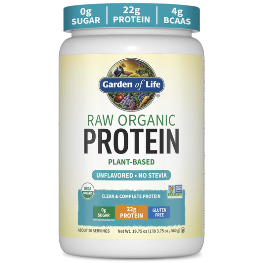 Garden of Life Organic Vegan Protein Powder, Plant Based & BCAAs, Organic Protein Powder with Probiotics & Enzymes,